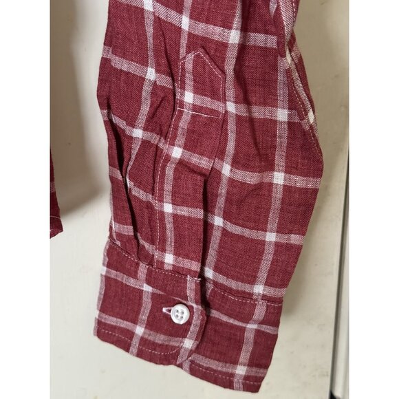 Frank & Eileen Shirt Womens XS Plaid Flannel Long Sleeve Red White Button Up - Picture 8 of 16
